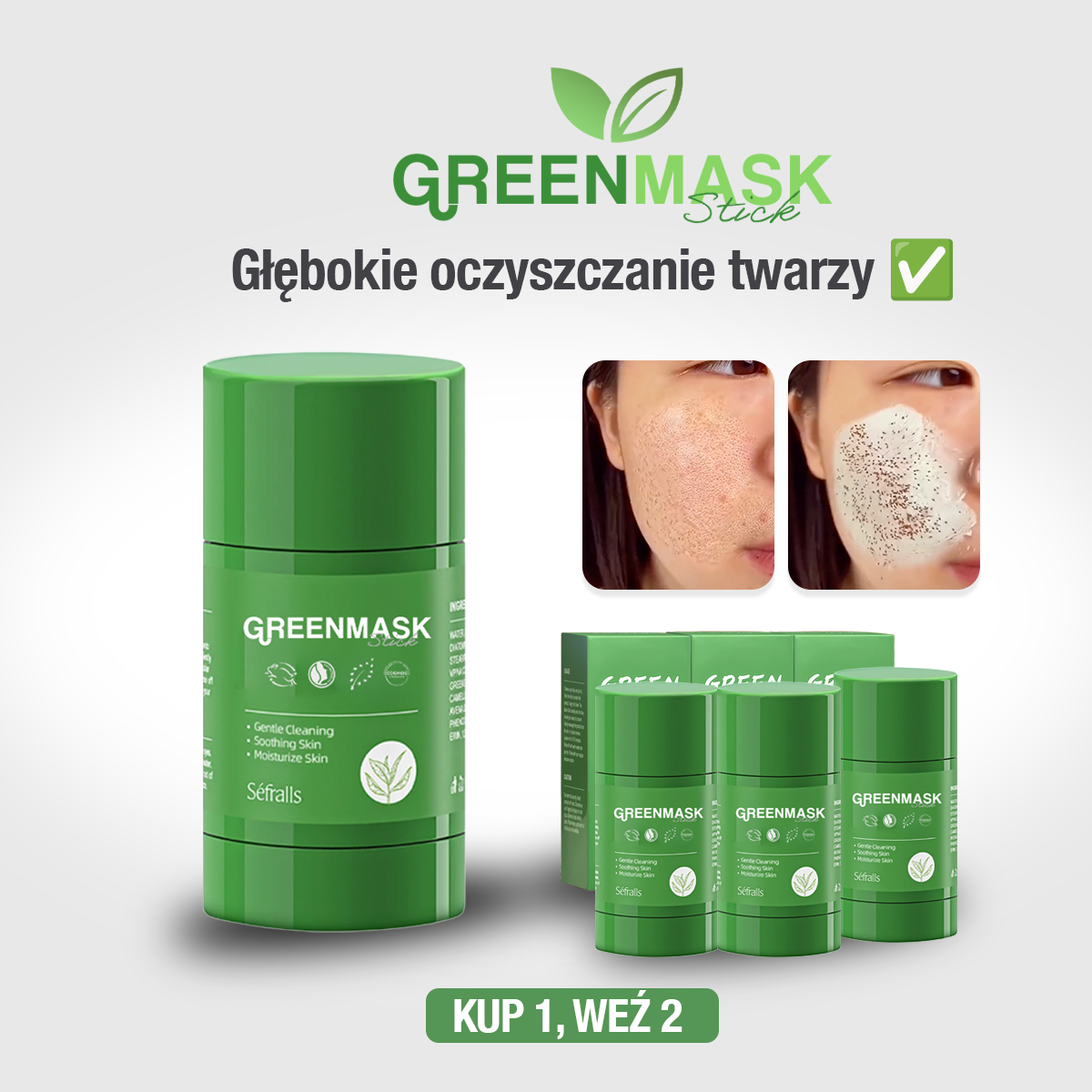GreenMask® – Głębokie oczyszczanie twarzy (Oferta 2 w cenie 1)